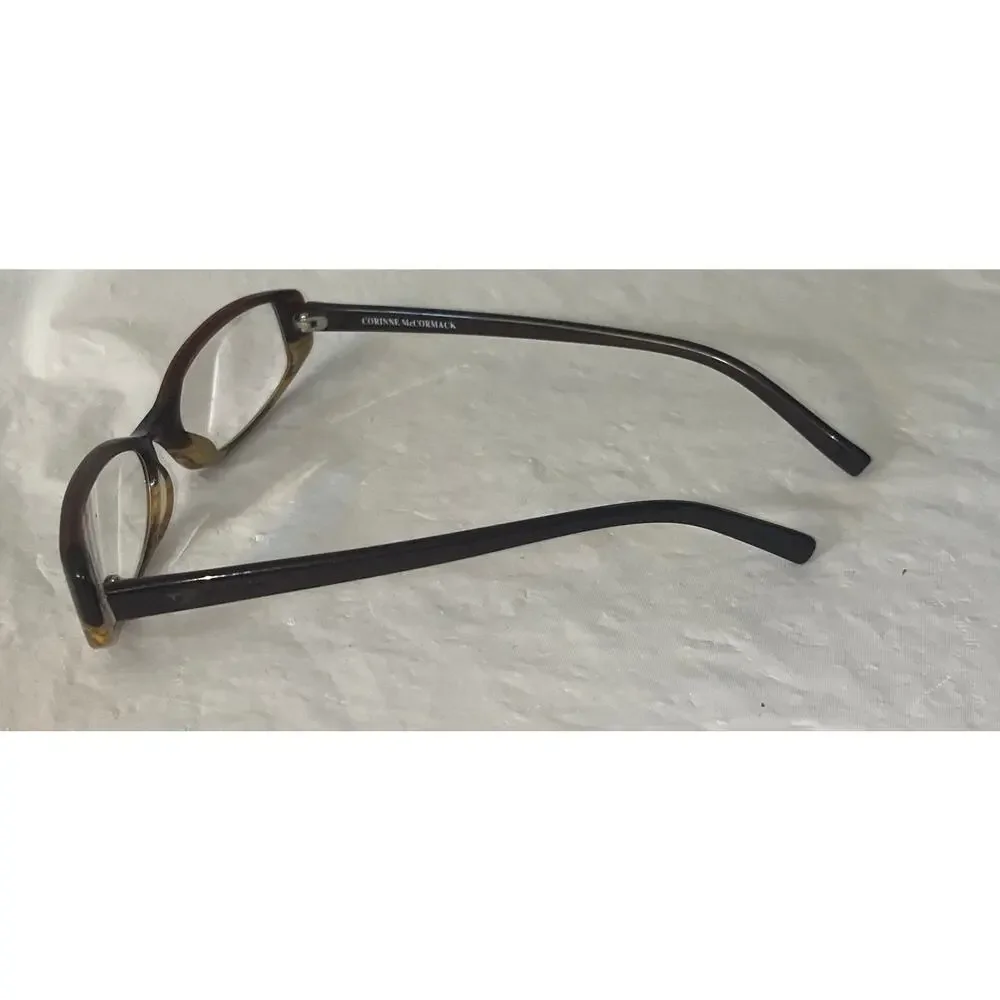 Corinne McCormack Sally 18583 Eyeglass Frames Brown Amber 53-17-140 Women